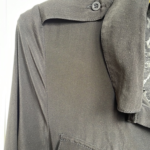 Black silk jumpsuit with elastic waist - Picture 7 of 10